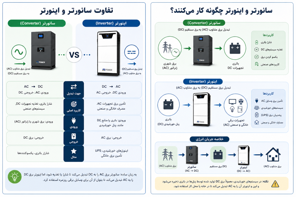 سانورتر و اینورتر چه تفاوتی دارند؟